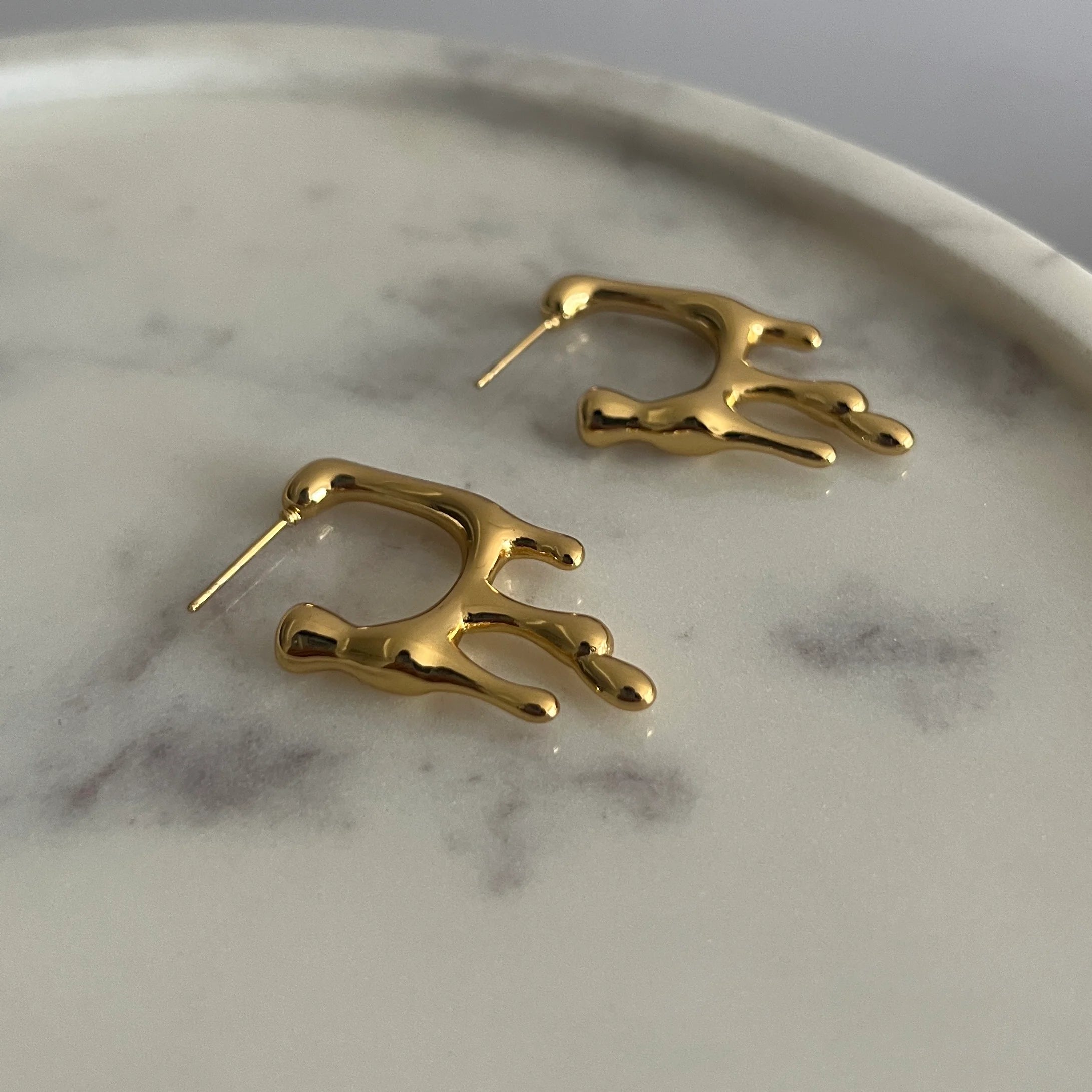 Drip Gold Hoop Earrings