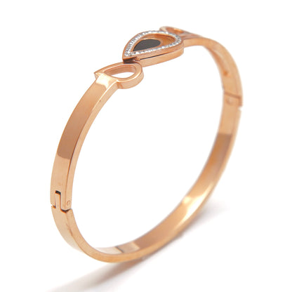 Rose Gold Teardrop Bangle Bracelet