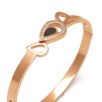 Rose Gold Teardrop Bangle Bracelet