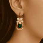 Elegant Floral Crystal Drop Earrings