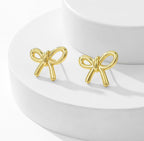 Gold Bow Knot Necklace & Earrings