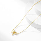 Gold Bow Knot Necklace & Earrings