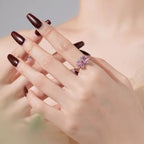 Elegant Pink Gem Butterfly Ring