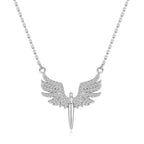 Elegant Silver Wing Pendant Necklace