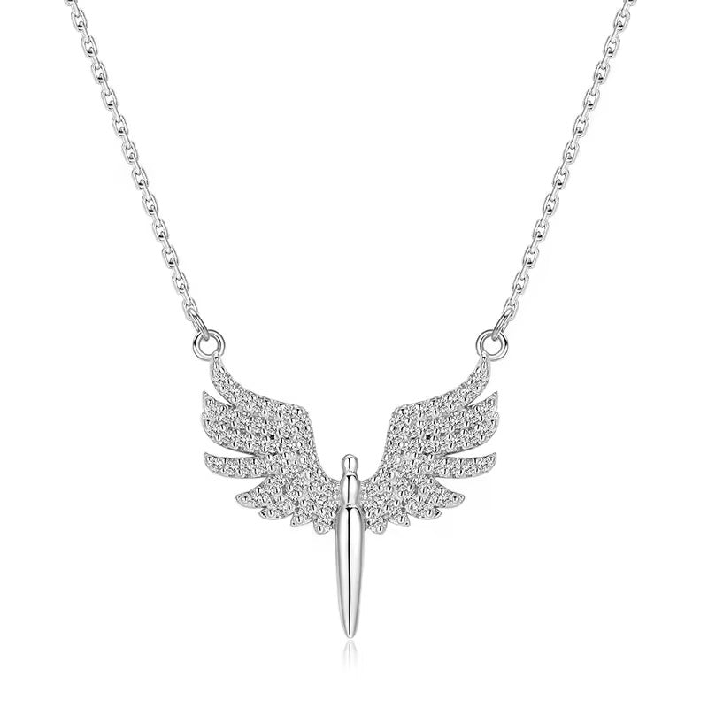 Elegant Silver Wing Pendant Necklace