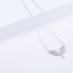Elegant Silver Wing Pendant Necklace