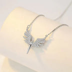 Elegant Silver Wing Pendant Necklace