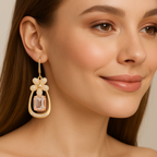 Elegant Floral Crystal Drop Earrings