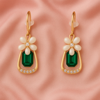 Elegant Floral Crystal Drop Earrings