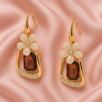 Elegant Floral Crystal Drop Earrings