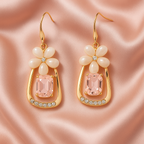 Elegant Floral Crystal Drop Earrings