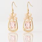 Elegant Floral Crystal Drop Earrings