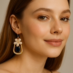 Elegant Floral Crystal Drop Earrings