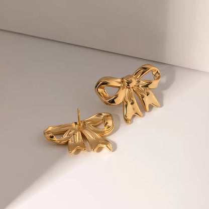 Elegant Gold Bow Knot Earrings for Women
