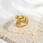 Gold Multi-Ball Adjustable Ring