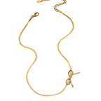 Golden Ribbon Bow Necklace