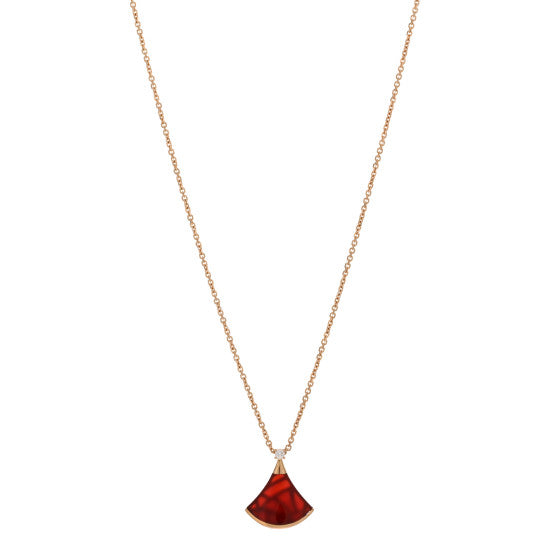Elegant Red Fan Pendant Necklace