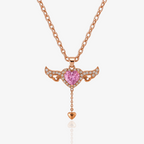 Angel Wing Heart Charm Necklace