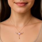Angel Wing Heart Charm Necklace