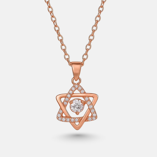 Elegant Rose Gold Star Pendant Necklace