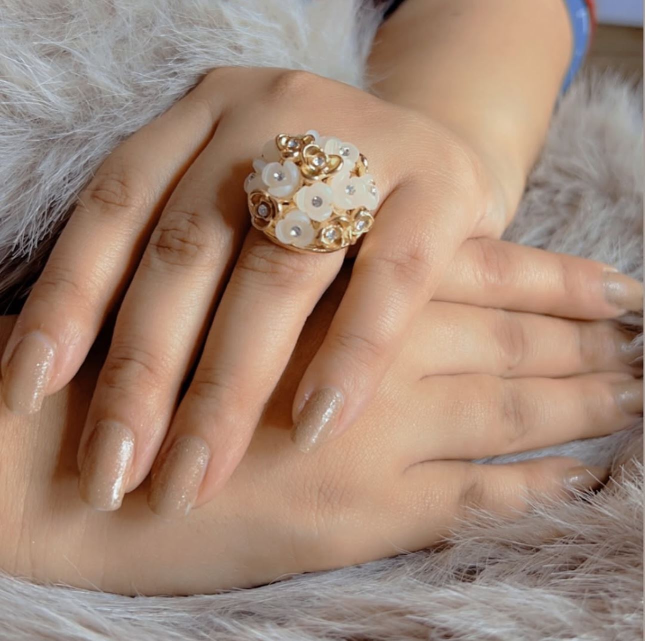 Charming Floral Statement Ring