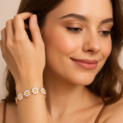 Floral Daisy Chain Bracelet