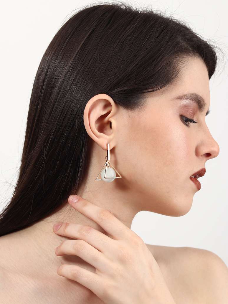 Geometric Elegance Triangle Earrings