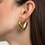 Gold Heart Hoop Earrings