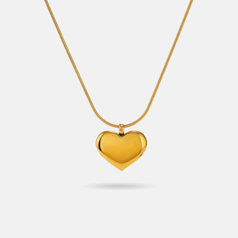 Gold Heart Minimalist Pendant Necklace