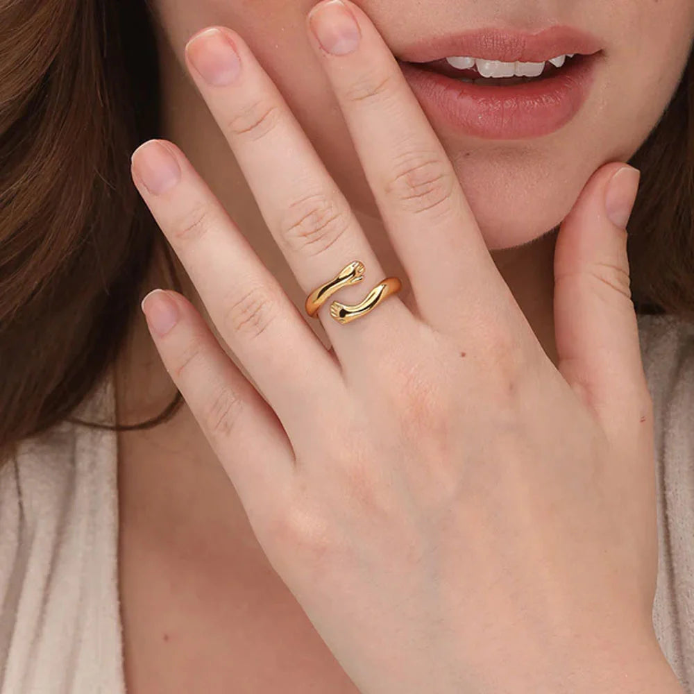 Gold Love Hug Ring