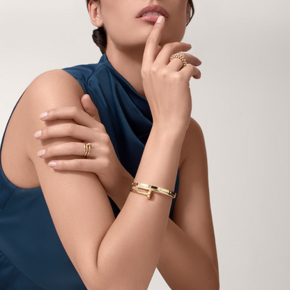 Gold Nail Bangle Bracelet