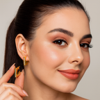 Gold Crystal Square Hoop Earrings