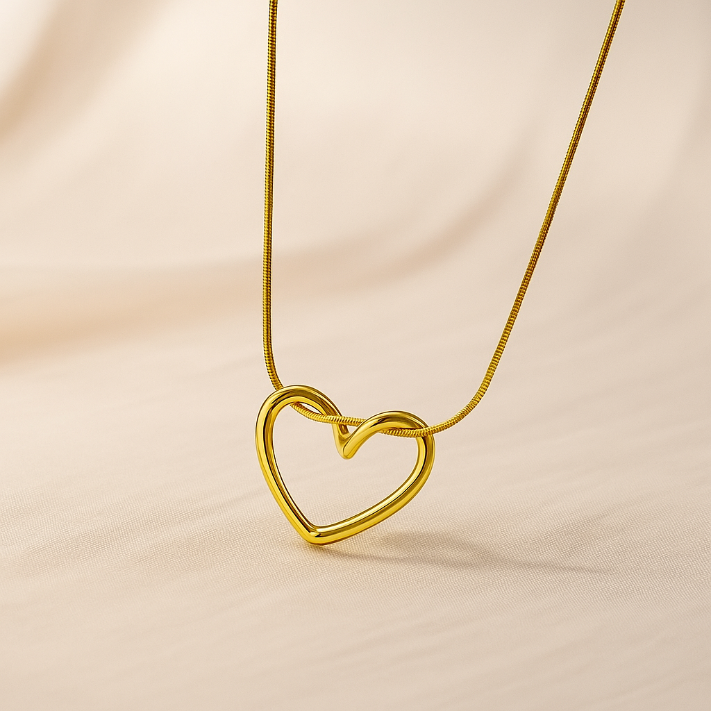 Golden Heart Knot Pendant Necklace