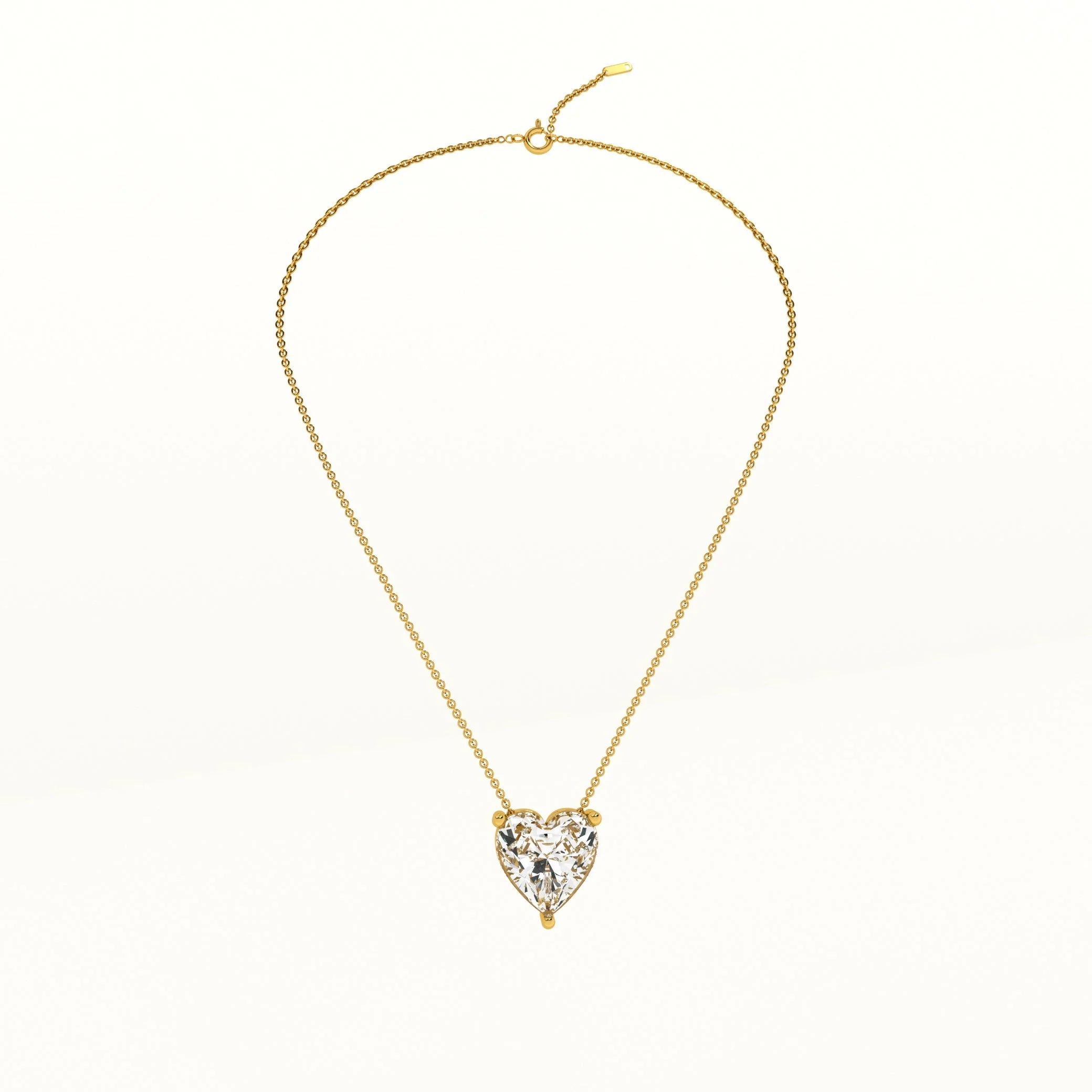 Heart-Shaped Zircon Gold Pendant