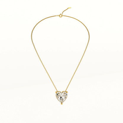 Heart-Shaped Gold Pendant Necklace with Zircon Sparkle