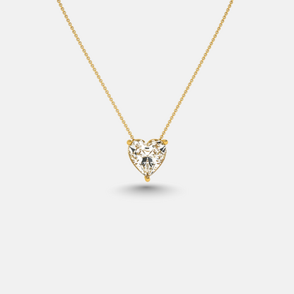 Heart-Shaped Gold Pendant Necklace with Zircon Sparkle