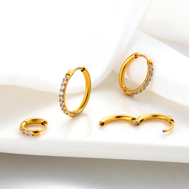 Hoop Earrings with Cubic Zirconia