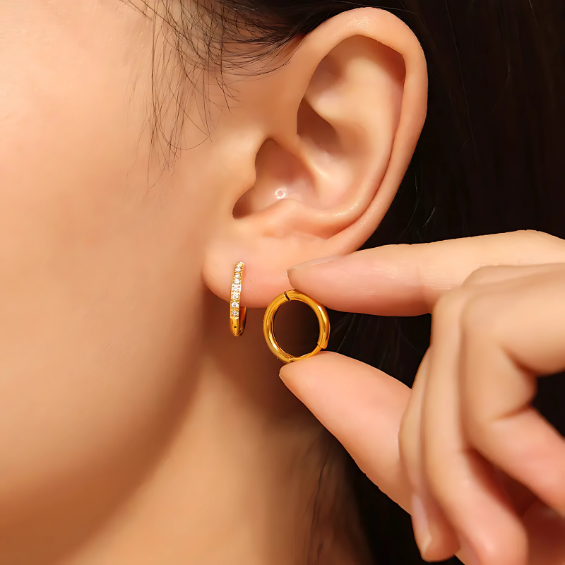 Hoop Earrings with Cubic Zirconia