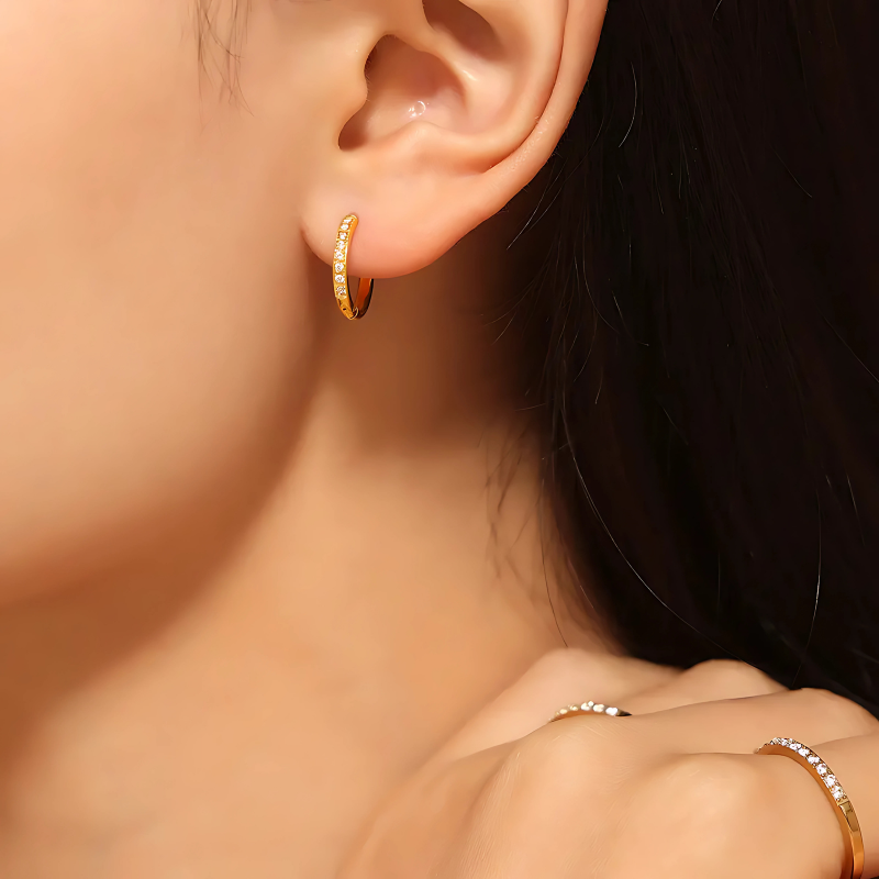 Hoop Earrings with Cubic Zirconia