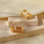 Gold Multi-Stacked Hoop Earrings