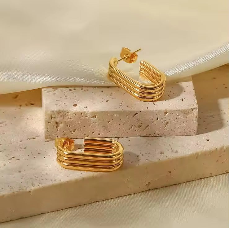 Gold Multi-Stacked Hoop Earrings