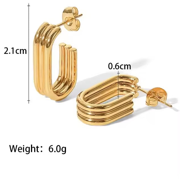 Gold Multi-Stacked Hoop Earrings