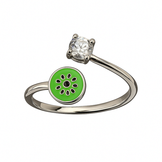 Kiwi Charm Adjustable Statement Ring