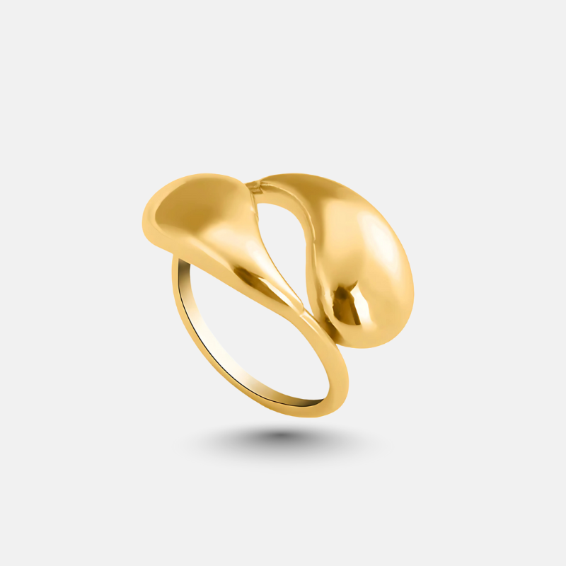 Minimal Gold Teardrop Ring