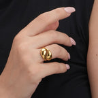 Minimal Gold Teardrop Ring