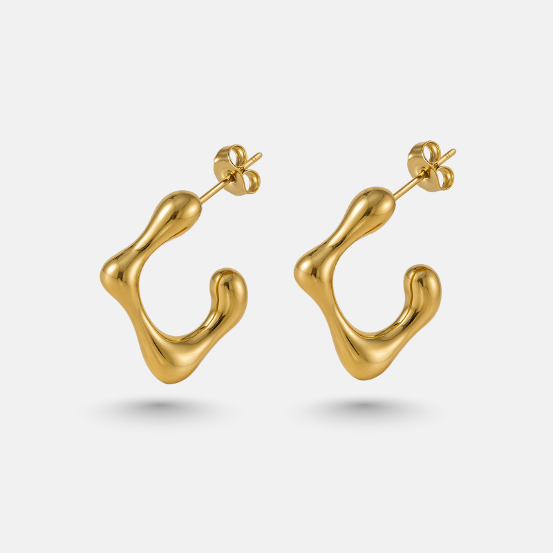 Gold Modern Hoop Earrings