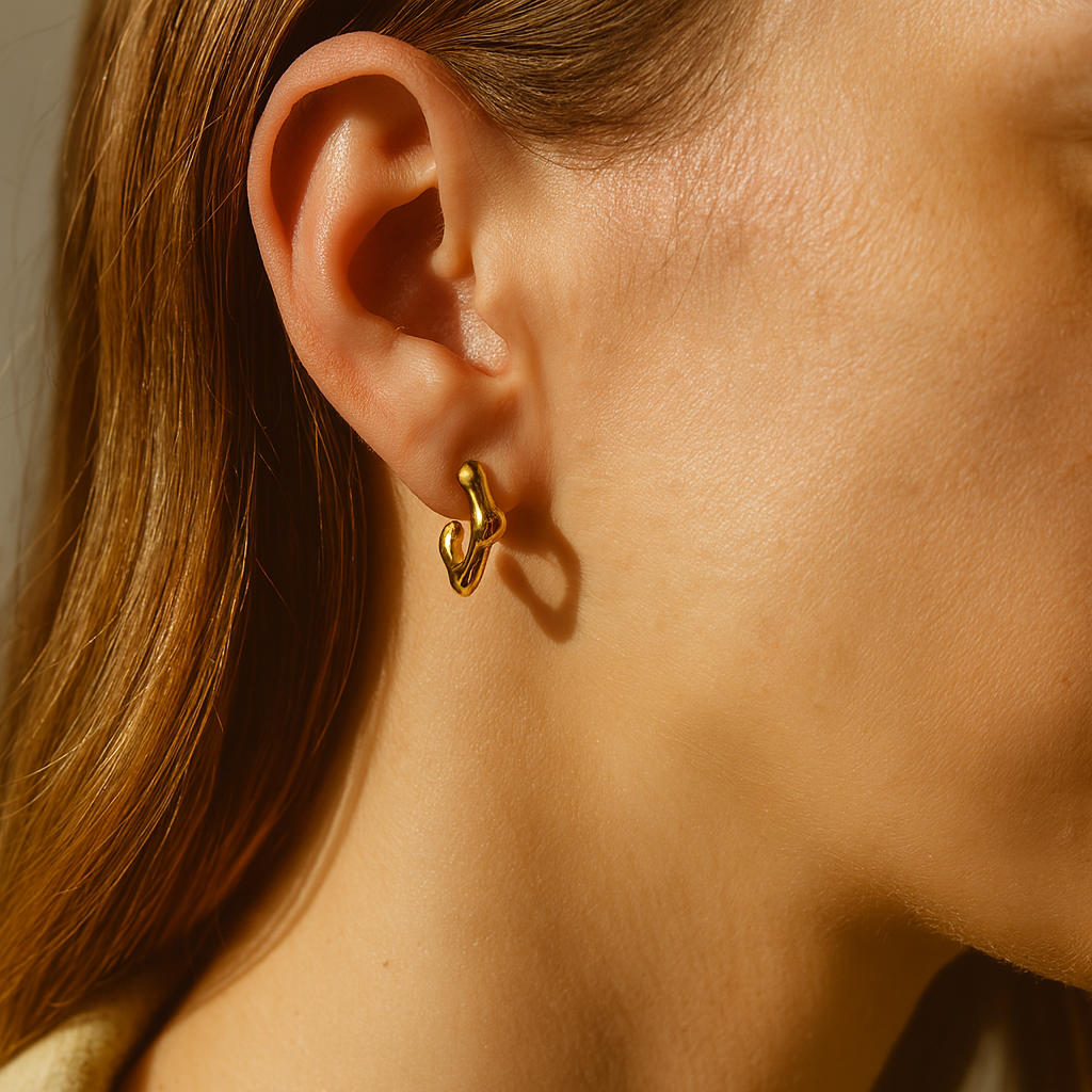 Gold Modern Hoop Earrings