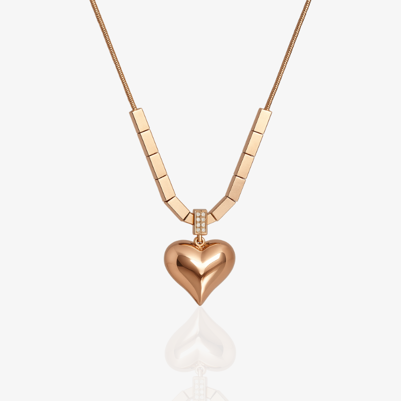 Rose Gold Heart Pendant Necklace