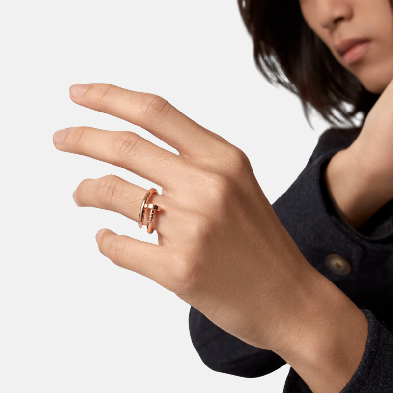 Rose Gold Nail Design Statement Ring
