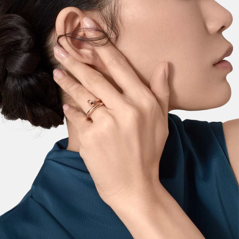 Rose Gold Nail Design Ring